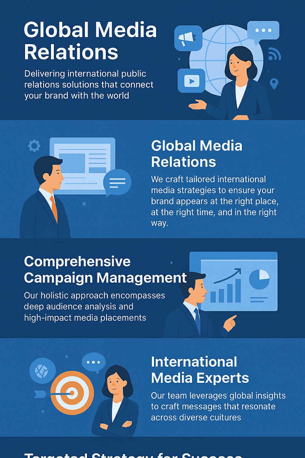 Công việc của chúng tôi luôn liên quan trực tiếp đến phương tiện truyền thông toàn cầu.